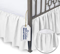 BLISSFORD White Bed Skirt Queen Size 14 inch Drop - with Split Corners - Cotton Blend Ruffled Bed Skirt, Dust Ruffle for Queen Size Bed, Platform White Bedskirt, Machine Washable