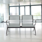 ide·o Airport Business Reception Hospital Chairs - Waiting Room Chair with Mesh Arms Reception Guest Chair for Salon Business Office Airport Hospital Bank Conference Room (2-Seat, Sliver-Mesh)