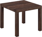 Modern Side Table 20 Inch Square End Table Wood Look Nightstand for Living Room Bedroom Small Space Waterproof Surface Easy Assembly Walnut Finish