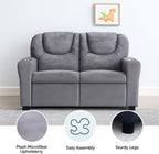 Naomi Home Suri Kids Recliner Loveseat – Comfortable 2-Seater Kids Recliner with Dual Cup Holders, Footrests, Soft Microfiber, Stable Frame, Assembly
