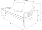 HomeStock Futon Frame Set with Mattress - Converts to Bed - Hardwood Sofa for Living Rooms Linen Charcoal/Barbados