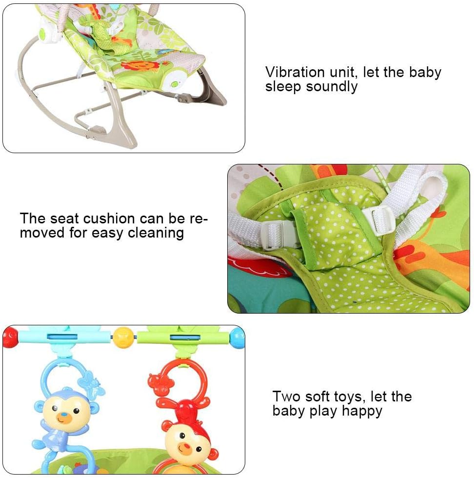 Baby Chair Detachable Soft Baby Rocking Chair Cradle with Two Toys