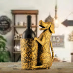 Retro Gold Wine Holder Metal Dog Shaped Wine Rack for Home Dinning Tabletop Decoration Gifts