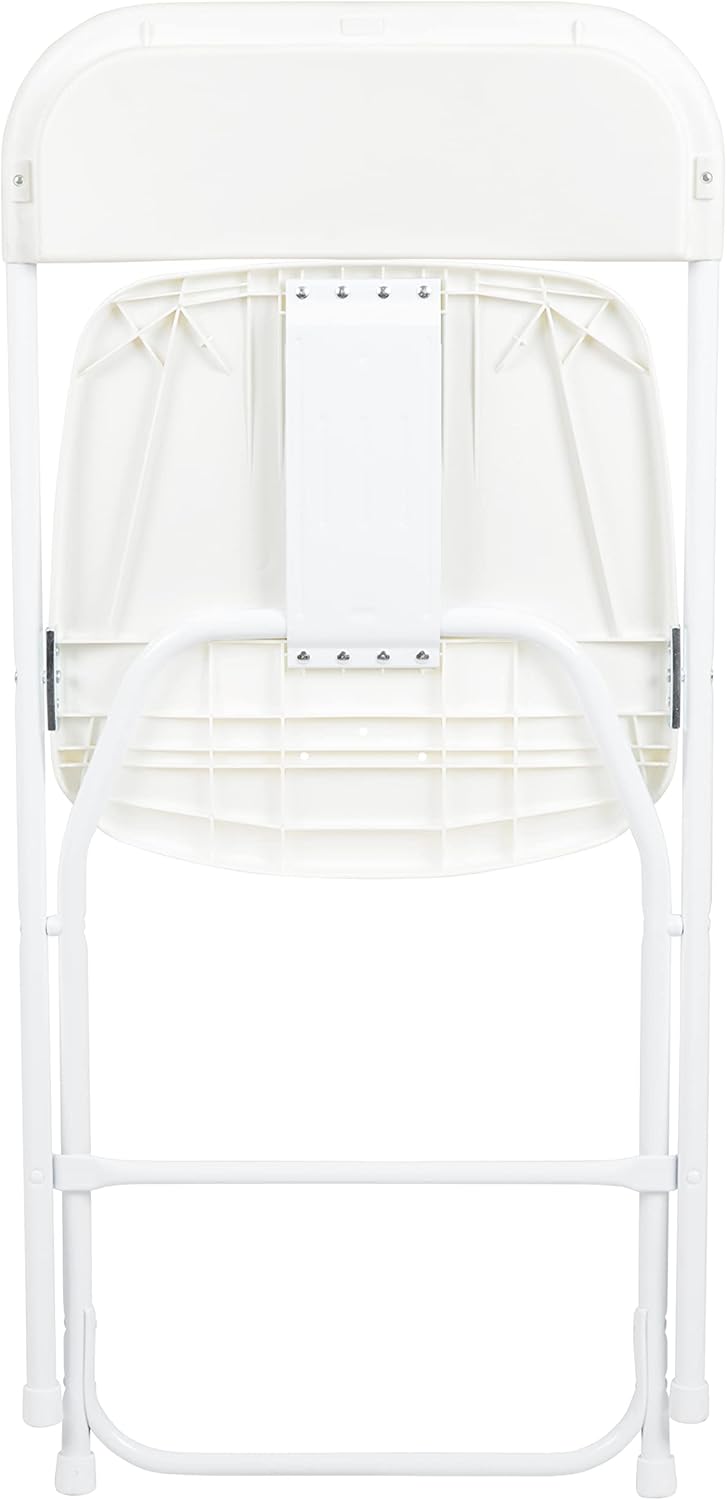 Flash Furniture Hercules Set of 10 Indoor/Outdoor Heavy-Duty Plastic Folding Chairs, Foldable Commercial Stacking Chairs with 650-lb. Static Weight Capacity, White