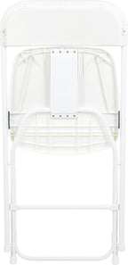Flash Furniture Hercules Set of 10 Indoor/Outdoor Heavy-Duty Plastic Folding Chairs, Foldable Commercial Stacking Chairs with 650-lb. Static Weight Capacity, White
