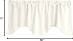 Zen Creative Designs Solid Poplin Scalloped Window Valance Home Décor Bedroom Nursery Kitchen Window (Ivory)
