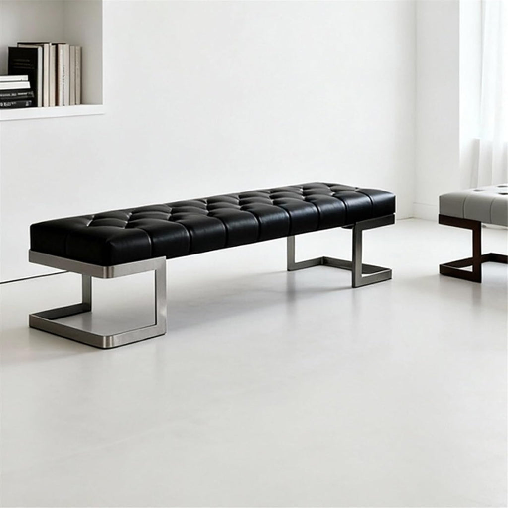 Modern Leather Bed end Bench Bedroom Dressing Room Leisure Entryway(XS)
