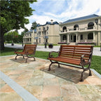 Outdoor Bench, Suitable for Garden, Porch, Courtyard, Park Chair Outdoor Bench Plaza Outdoor Leisure Backrest Chair Sub Long Seat Garden Bench(Large)