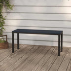 Vintage Garden Bench 3 Seater Outdoor Metal Seating Durable Steel Frame Rectangular Park Patio Yard Balcony Furniture Matte Black