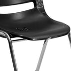 Flash Furniture 5 Pack HERCULES Series 880 lb. Capacity Black Ergonomic Shell Stack Chair with Chrome Frame and 18'' Seat Height