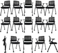 20 Pack Foldable Office Chairs with Wheels, Mesh Back, Arms and Portable - Folding Office Chairs Stackable for Conference Room Chair, Office Guest & Reception & Meeting Chair - (Black) 300 lbs.