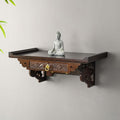 HARELA Buddha Altar Table, Wall-Mounted Personal Shrine Altar Table, Buddhist Altar Shelf for Home, Wall Hanging God Shelf for Wealth God, Guanyin, Buddha Statue(80x30x20cm/31.5x11.8x7.9in)