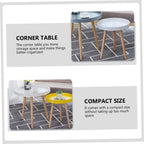 Nordic Style Mini Round Coffee Table White Small Corner Sofa Side Table Creative Indoor Household Accent for Living Room Bedroom
