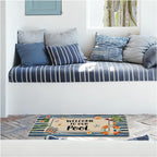 Baccessor Summer Pool Doormat 17x36 Inch Long, Welcome to Our Pool Tropical Poolside Low Profile Door Mat Non-Slip Rubber Backing for Floor Entrance Seasonal Outside Patio Porch Home Decor