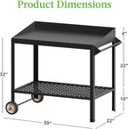 Metal Potting Bench with Wheels Planting Table for Outdoor Gardening Work Benches for Outside Potters Station Weatherproof