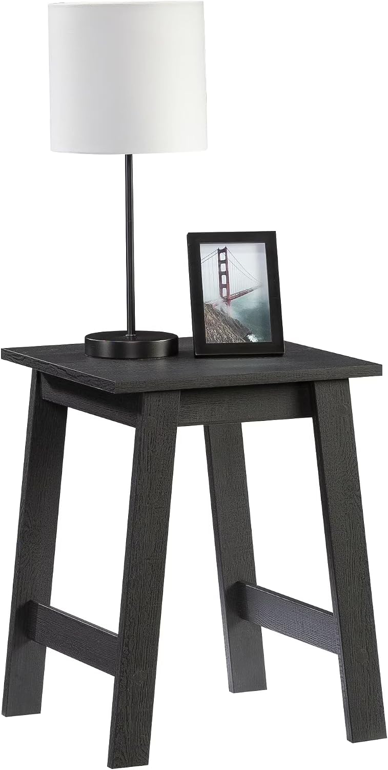 Side Table in Black, Wood End Table for Living Room, Bedroom, Hallway, Modern Style with Spacious Top Surface