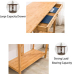 Altar Table Personal Meditation Shrine,with Storage Pooja Cabinet Altar Supplies,Retro Chinese Style Pooja Mandir,for Pooja and Incense Tribute Walnut 31.5 x 15.7 x 31.5in