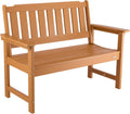 VEVOR Outdoor Bench, 50.5 inch, 800 lbs Weight Capacity for 2-3 Persons, Weatherproof Plastic Frame with Backrest and Wide Armrests, Outside Bench for Patio, Garden, Park, Yard, Natural Wood Color