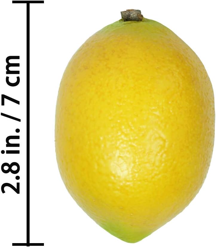 Winlyn 28 Pcs Fake Lemon Artificial Fruits Vivid Green and Yellow Lemon Mixed Set Lifelike Simulation Fruit for Home House Kitchen Party Decoration