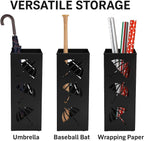 Okllen Metal Umbrella Holder, Square Umbrella Stand Rack for Entryway, 6.3" x 6.3" x 16.5", Black