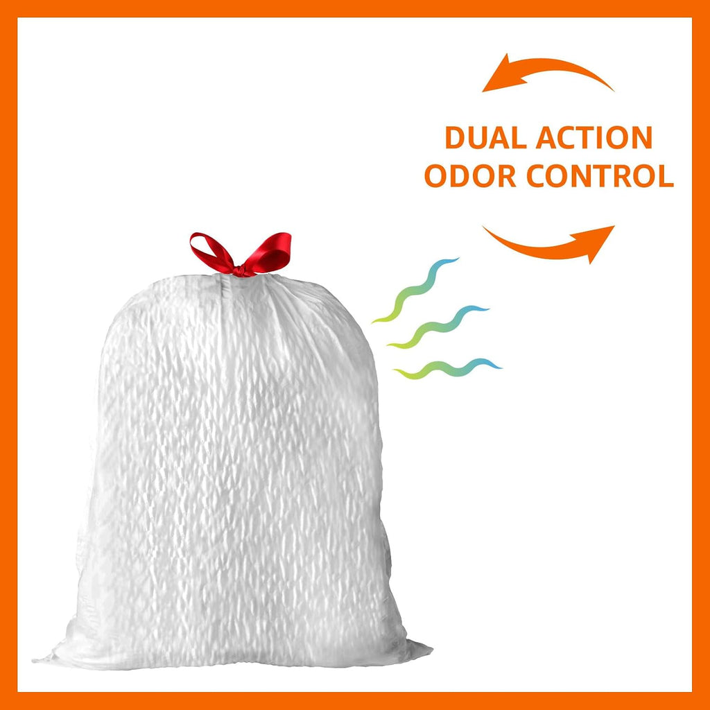 Amazon Basics Ultra-Force Tall Kitchen Drawstring Trash Bags, Classic Clean Scented, 13 Gallon, 80 Count with Odor Control