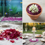Fuchsia Glass Gems Flat Marbles Beads for Home Vase Fillers,Wedding Centerpieces,Party Table Scatters,Candle Holders,Floral Stones,15 OZ