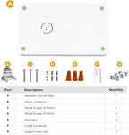 Extension Accessories Compatible with Hyperlink & Lumilink Series Under Cabinet Light with Quick-Connect (Wired Box, White, 2.52 Inch)