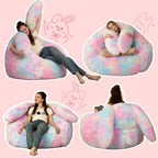 Achicsofar Bean Bag Chair for Adults Teens Giant Fluffy Plush Bean Bag Sofa with Filler Faux Fur Rabbit Shaped Beanbag Chairs Comfy Accent Floor Couch for Gaming, Reading in Bedroom, Living Room, Dorm