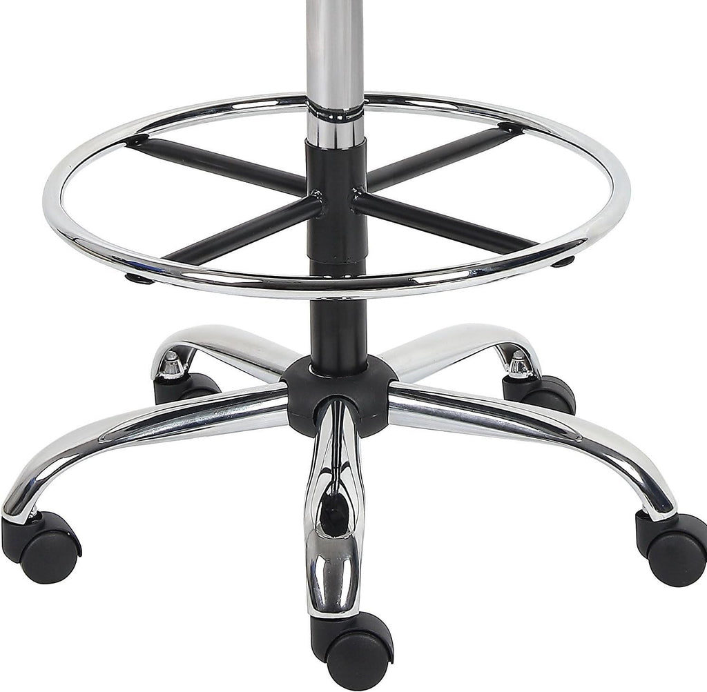 Nicer Interior Medical/Drafting Stool with Back Cushion Black