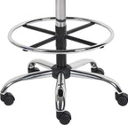 Nicer Interior Medical/Drafting Stool with Back Cushion Black