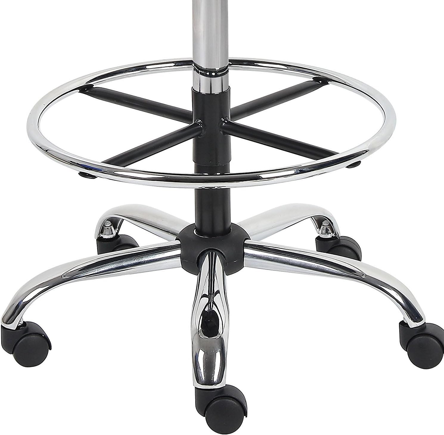 Nicer Interior Medical/Drafting Stool with Back Cushion Black