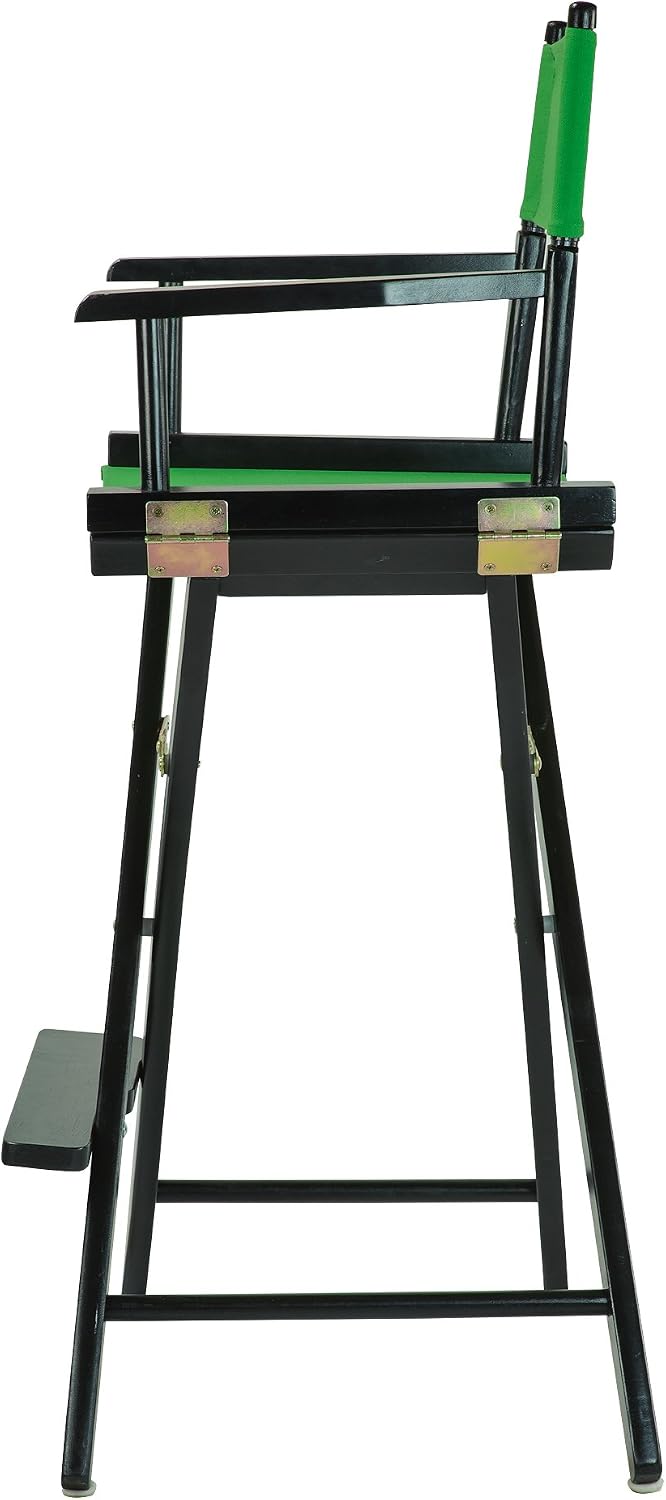 Casual Home Director's Chair ,Black Frame/Green Canvas,30" - Bar Height