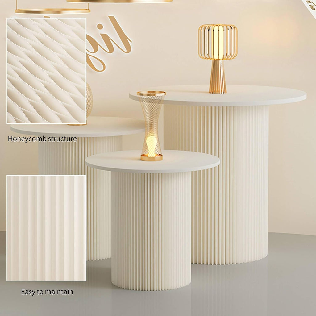 Round Folding Table,Small Portable Table,Side Table,End Table,Dining Table,Circle Table,Ideal for Small Space,Dining Room,Kitchen,Shopping Mall,Exhibitions,Modern and Minimalist Design