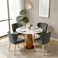 Dining Chairs Set of 4, Mid Century Modern Fabric Upholstered Dining Room Chairs, Kitchen Chairs for Dining Room, Kitchen, Apartment, Gray