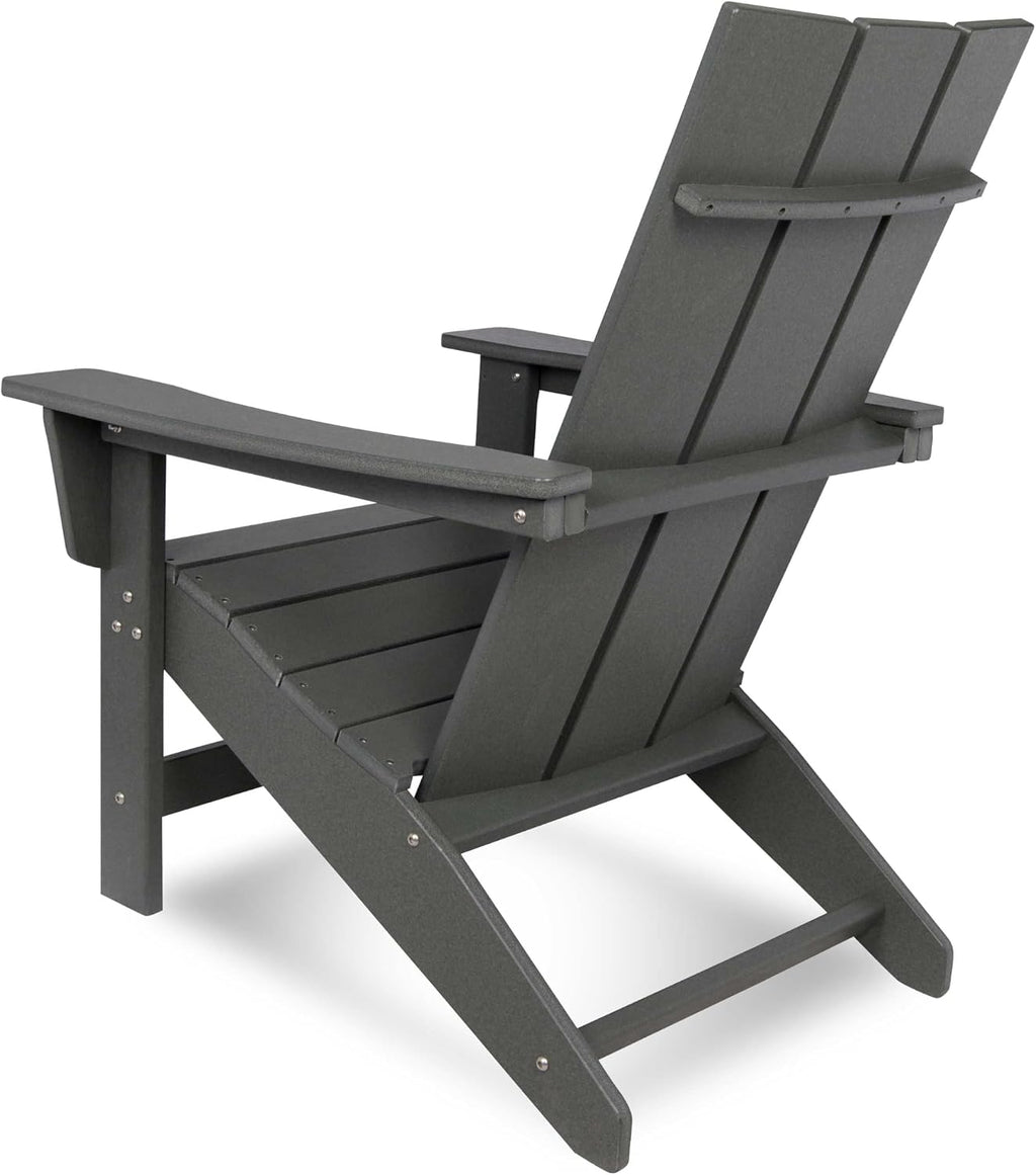Shine Company Coastal Modern All-Weather Adirondack Chair, Gray