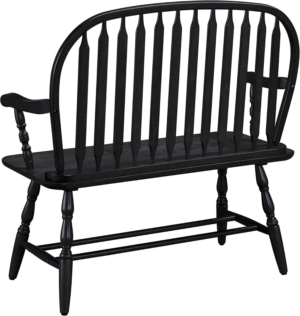 Carolina Living Windsor 44" Entryway Bench for Foyer, Entryway or Hallway, Antique Black