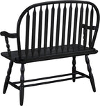 Carolina Living Windsor 44" Entryway Bench for Foyer, Entryway or Hallway, Antique Black