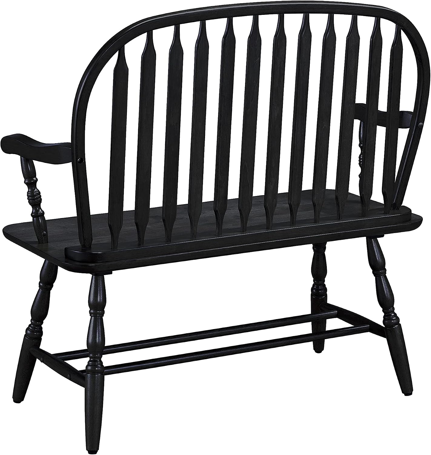 Carolina Living Windsor 44" Entryway Bench for Foyer, Entryway or Hallway, Antique Black