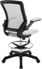Modway MO-EEI-1423-GRY Veer-Reception Desk Flip-Up Arm Drafting Chair, 22.5"L x 25.5"W x 41.5-50"H, Gray