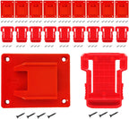 20Pcs Wall Mount Tool Holders and Battery Holder for Milwaukee M18 18V - Heavy Duty Storage Shelf Organizer with Screws, Fits Drill, Saw, Workshop Garage
