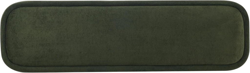 Christopher Knight Home Damas 60.04" Fabric Upholstered Dining Bench, Wooden Entryway Bench, Long Sofa Footstool for Living Room, Bedroom End of Bed Bench, Olive Green+Walnut