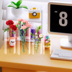 12 Pack Plastic Cylinder Vases, 4 6 8 10 Inch Tall Acrylic Cylinder Clear Flower Vase Set Bulk Glass Like Large Round Plastic Vases for Centerpiece Wedding Home Office (12)