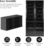 10 Tiers 40 Pairs Collapsible Shoe Rack Organizer with Doors Foldable Shoe Rack Organizer Cabinet for Closet Entryway Living Room