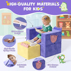 Lischwert Kids Couch, 3-in-1 Modular Kids Play Couch, Child Sofa for Girls Boys, Toddler Sectional Sofa Convertible Foam Toys for Baby Indoor Outdoor