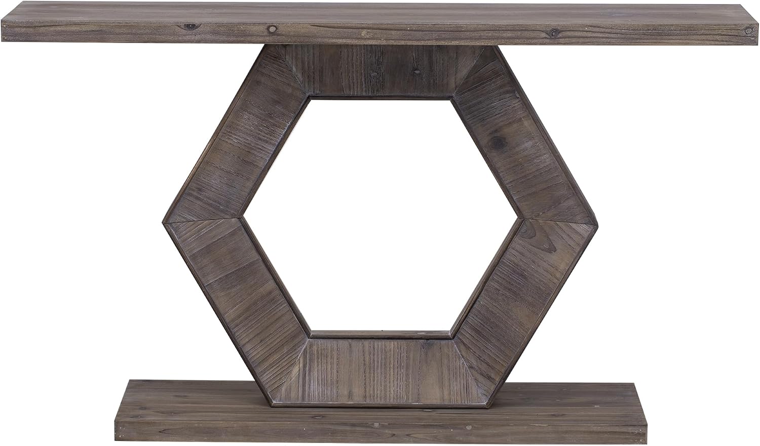 Modern Entryway Table with Innovative Hollow Hexagon Leg Structure and Premium Fir Veneer Finish for Sophistication,Suitable for Hallway, Entryway, Living Room