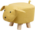 s Footstool Shoe Changing Stool Foot Rest Ottoman Stool for Nursery Living Room Playroom, Yellow Dog