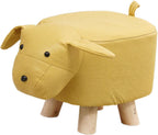 s Footstool Shoe Changing Stool Foot Rest Ottoman Stool for Nursery Living Room Playroom, Yellow Dog