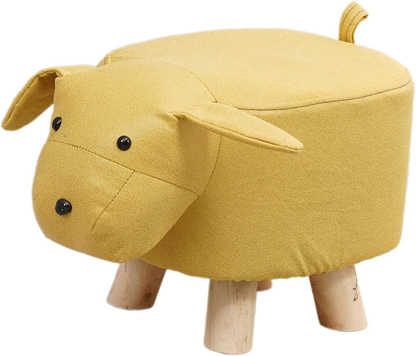 s Footstool Shoe Changing Stool Foot Rest Ottoman Stool for Nursery Living Room Playroom, Yellow Dog
