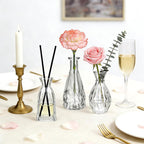 Glass Bud Vases in Bulk, 3pcs Small Glass Vase for Elegant Centerpieces | Mini Vases for Flowers ,Small Vases for Home Wedding, Living Room,Bud Vases for Wedding Party Holiday Gift
