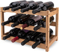 LEIMO KPARTS Bamboo Wine Rack, 3-Tier Sturdy and Durable Wine Storage Cabinet Shelf, Wine Racks Countertop for Kitchen Pantry Dining Room Bar,12 Bottles Wine Rack